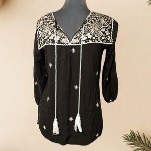 Tantrums boho tunic embroidered beaded relaxed fit